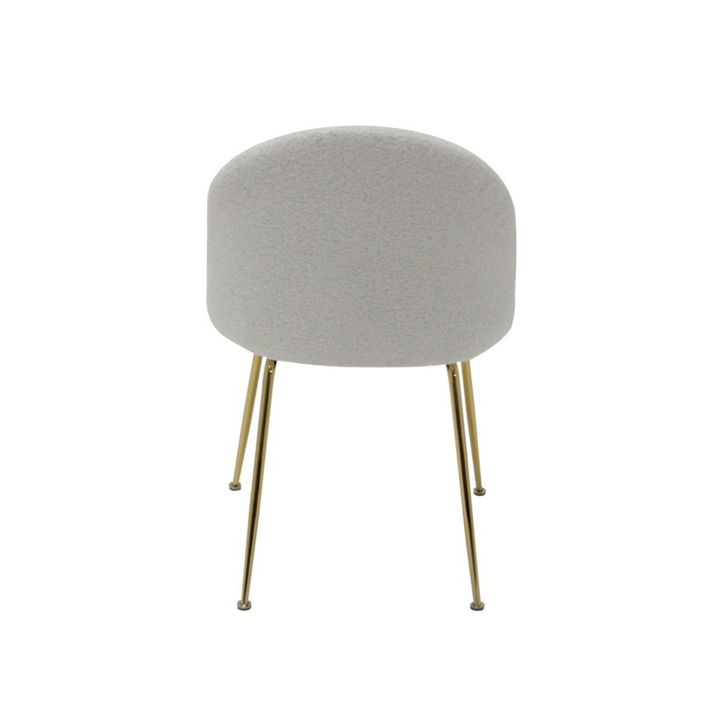 Tesla-B Dining Chair-Gold Steel/Cream/White
