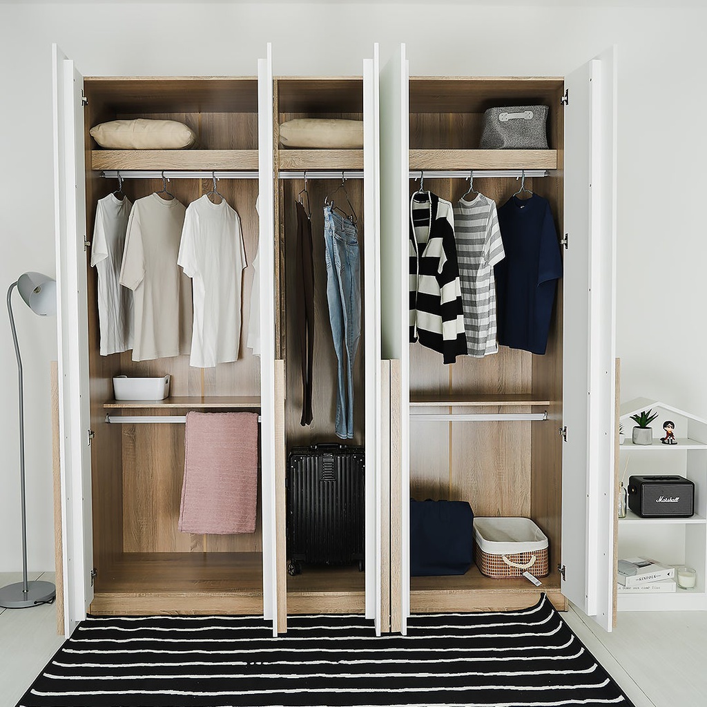 Remus - F Wardrobe WO200 - Solid Oak/White