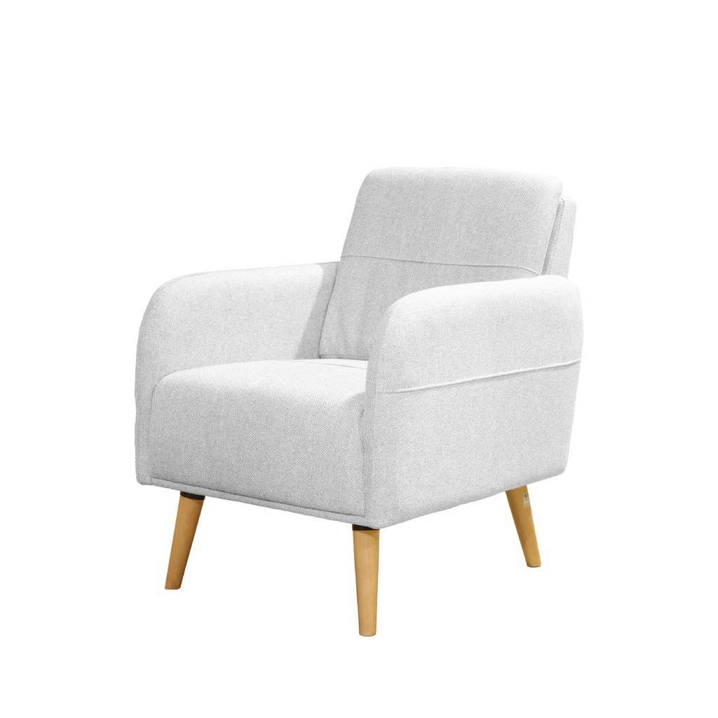 Amiga Arm Chair - Birch Natural Wood - Light Gray