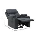 Darleen Sofa Recliner - Dark Grey Fabric/1RE
