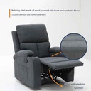 Darleen Sofa Recliner - Dark Grey Fabric/1RE