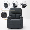 Darleen Sofa Recliner - Dark Grey Fabric/1RE