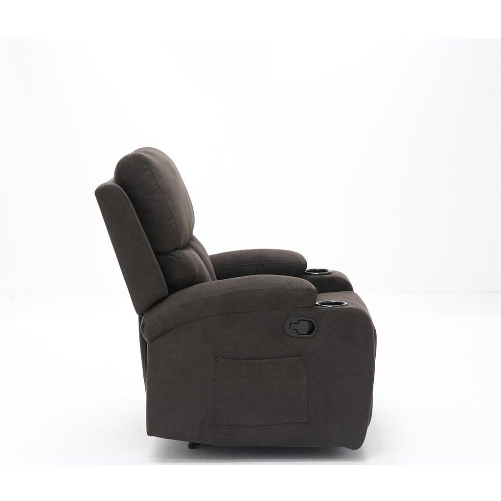 Darleen Sofa Recliner - Brown Fabric/1RE