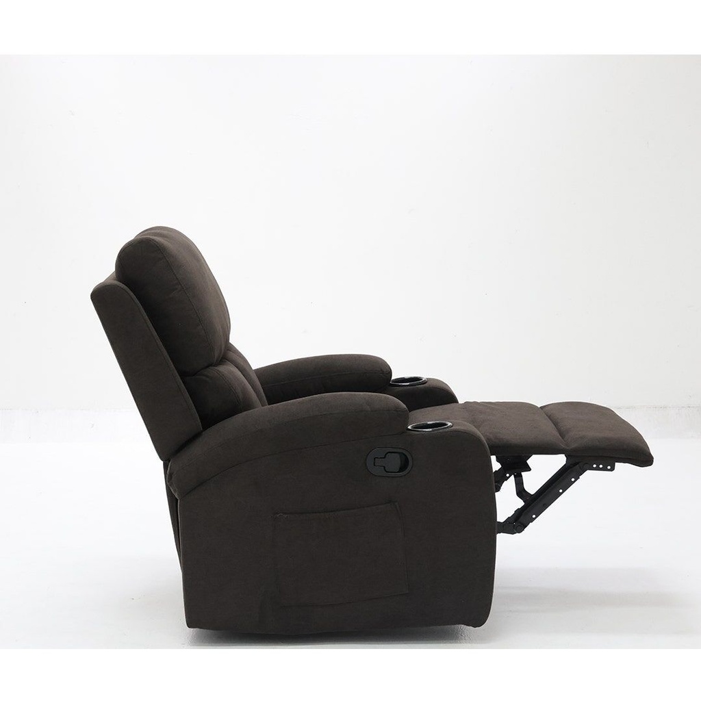 Darleen Sofa Recliner - Brown Fabric/1RE