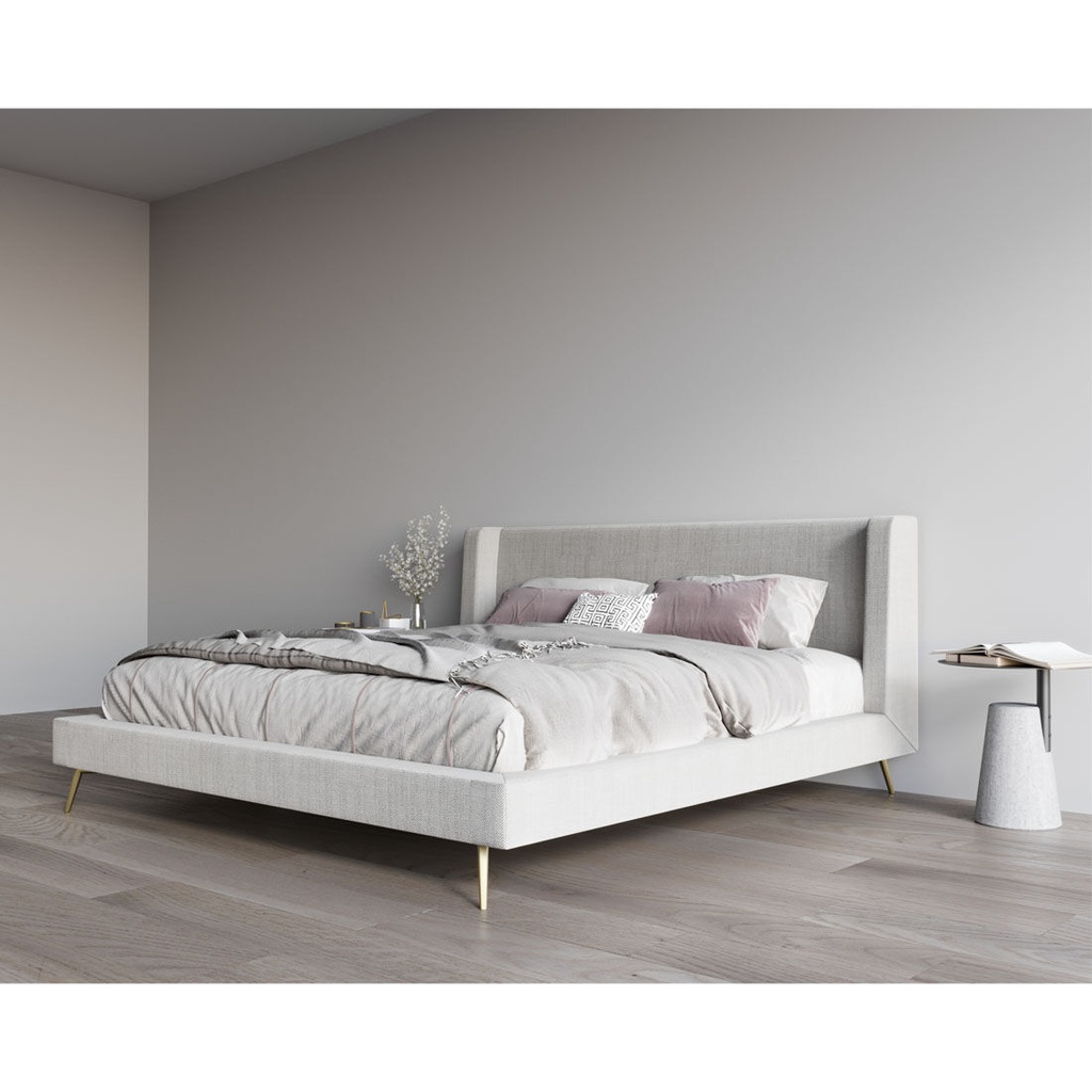 Flavio Bed 5ft - DE02/SR2 - Light Gray Fabric/MN