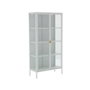 Stew Mirrow Showcase-80-White Steel/Clear Glass