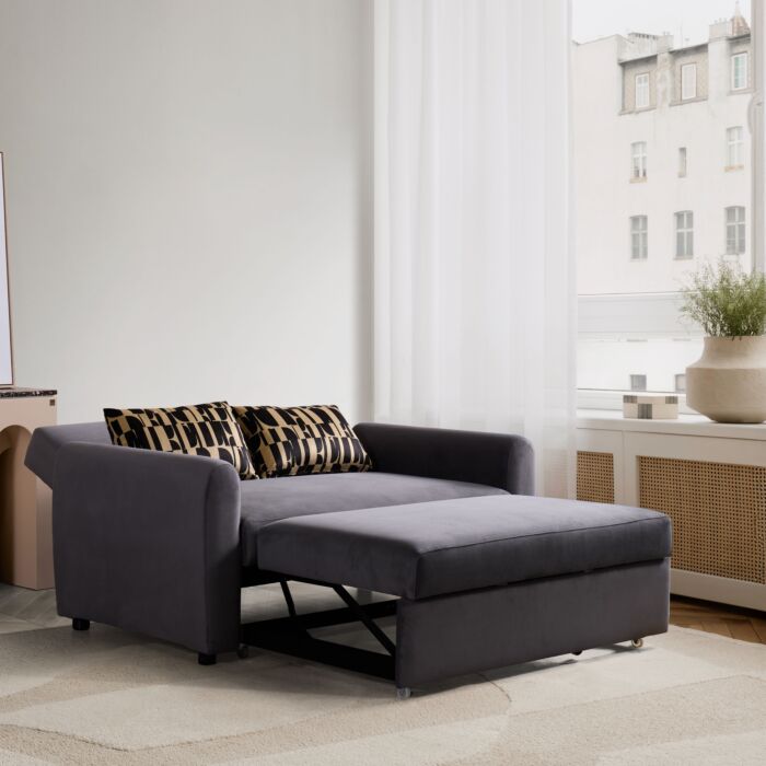 Elle Sofa Bed-Grey Velvet