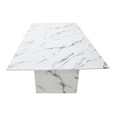 Basha Dining Table 160cm White Stone Pattern