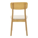 Galatia-B Dining Chair-Natural Oak/Cream Fabric