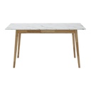 Bari Dining Table 150cm White Stone Pattern/Rubber Wood