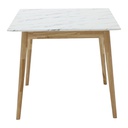 Bari Dining Table 150cm White Stone Pattern/Rubber Wood