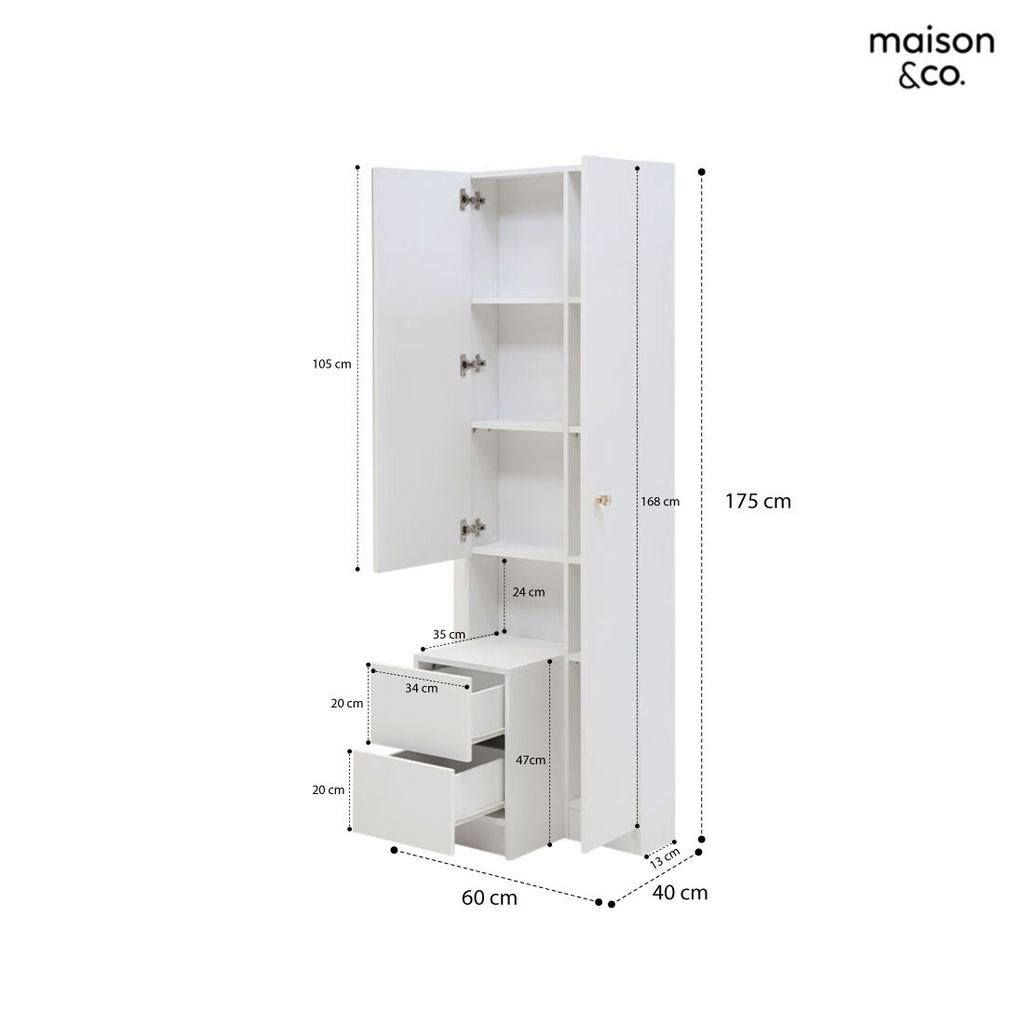 Mira Dressing Table DT60-Stand/Snow White