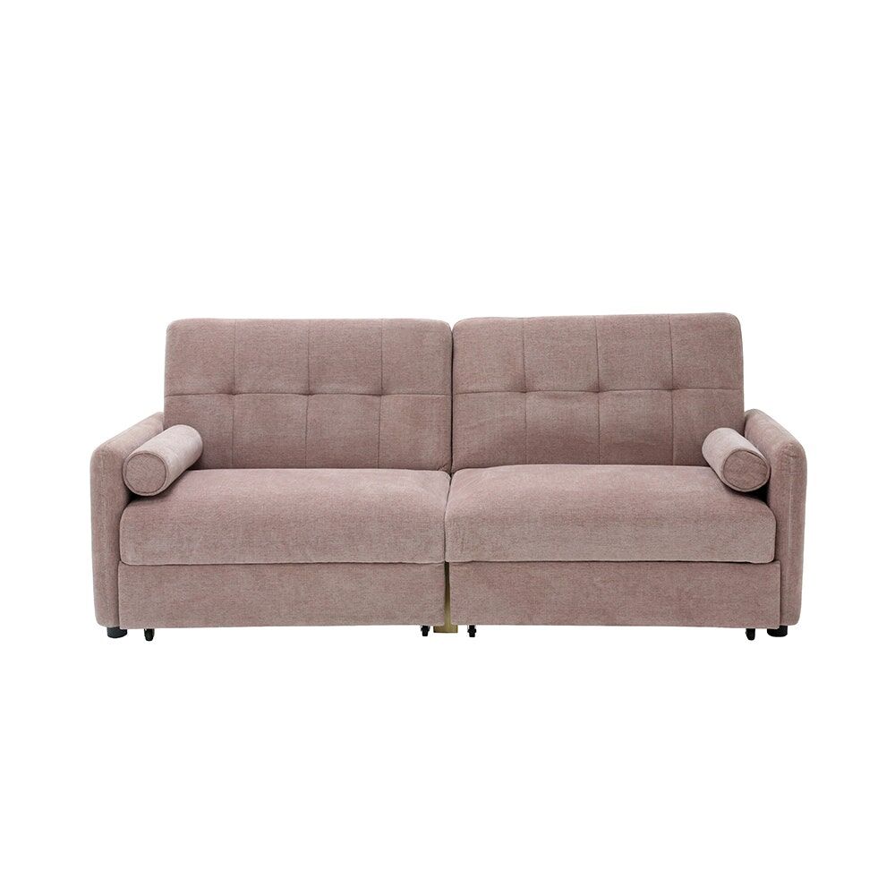 Corte Sofa Bed 2Seater - Black Leg/Pink Fabric