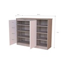Pucky Shoes Cabinet SH100-Solid Oak/White
