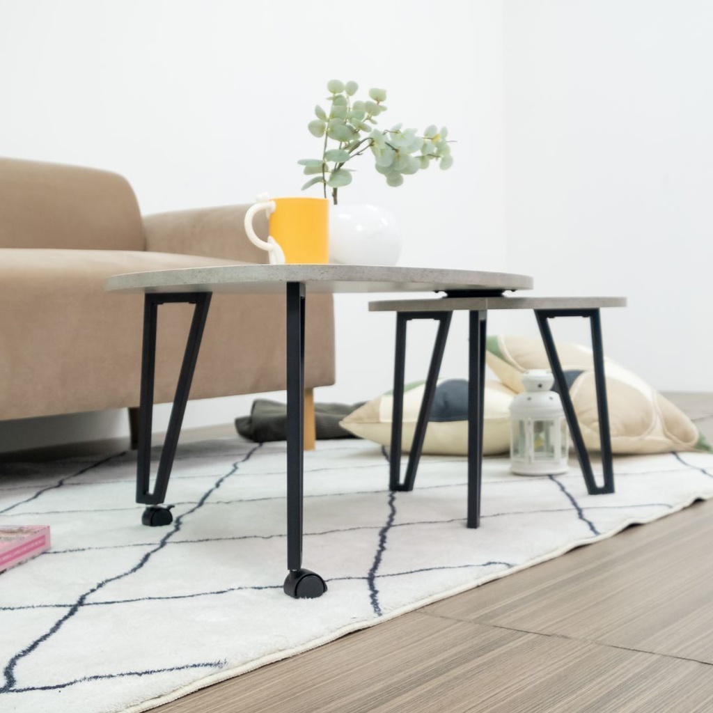 Grand Coffee Table - Grey Steel/Black Steel