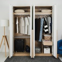 Remus - E Wardrobe 160cm - Solid Oak/White