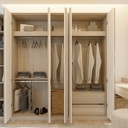 Caden-B Wardrobe 200cm - Solid Oak/white