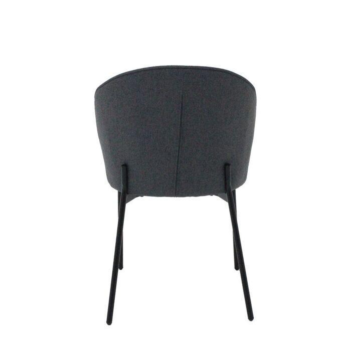Voccy Dining Chair - Dark Grey Fabric/Black Steel