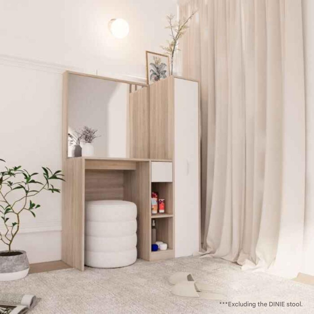 Philana Dressing Table DT100/Solid Oak/White