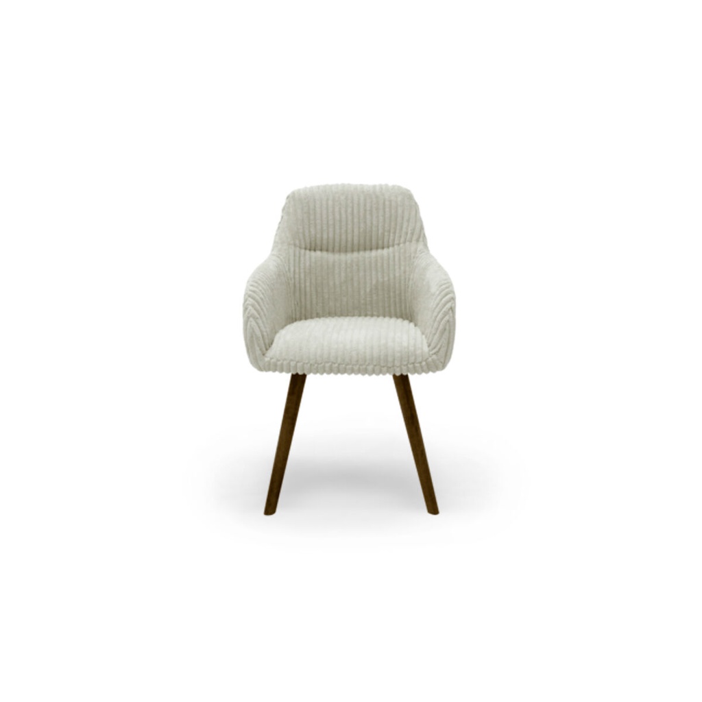 Woopie Chair/Natural Wood Color Steel/Cream Fabric