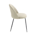 Tenya Dining Chair/Black Steel/Brown Cream Velvet