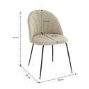 Tenya Dining Chair/Black Steel/Brown Cream Velvet