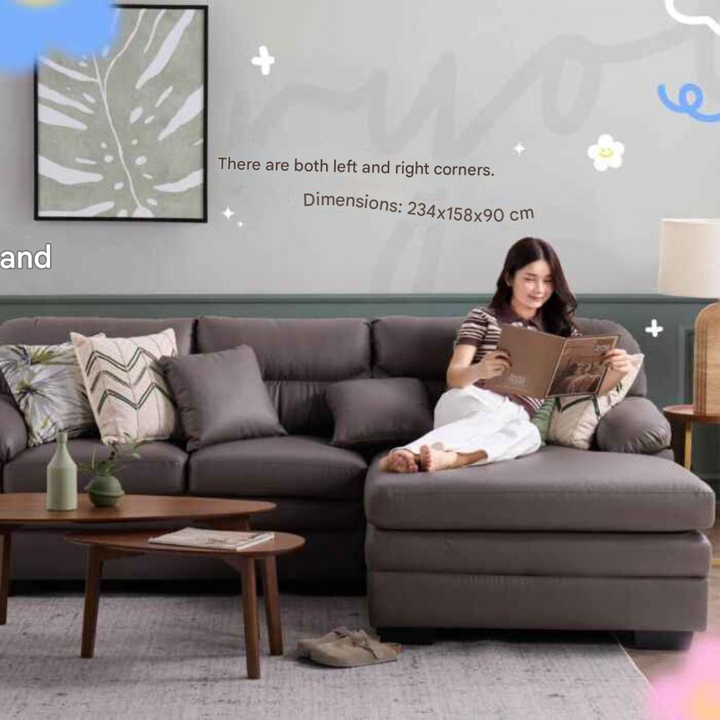 Ryota Sofa - Right Corner/Black Plastic Leg/SL Dark Brown