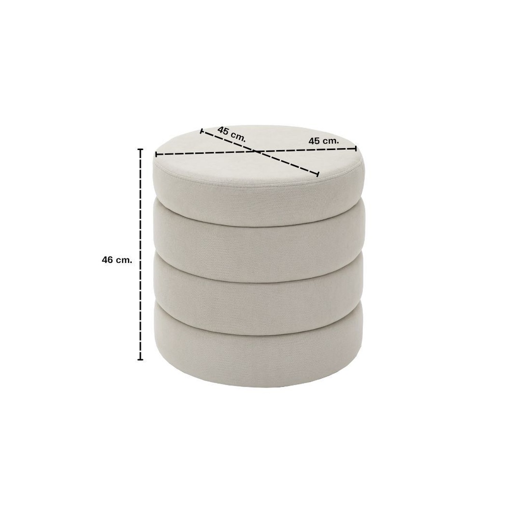 Round Storage Stool/Dinie/Cream