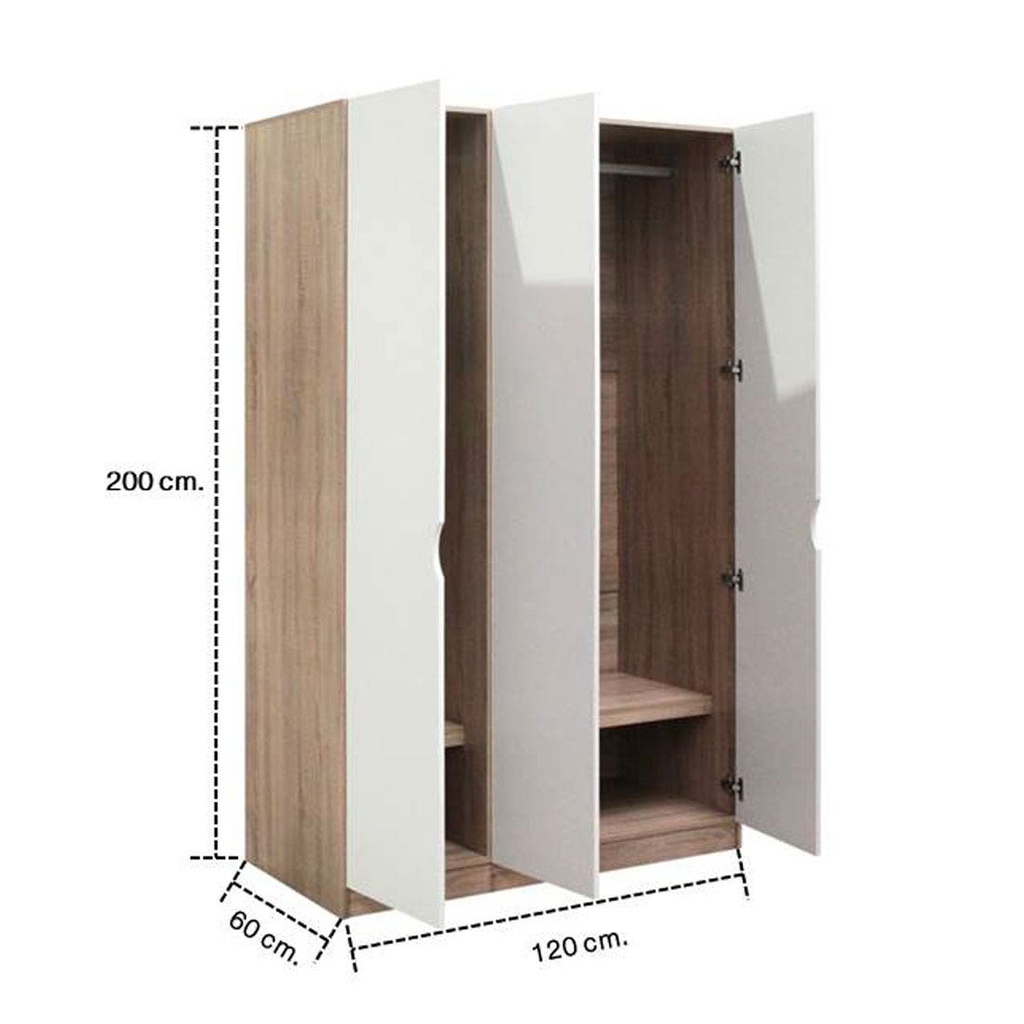 Preem Wardrobe WO120/Solid/White