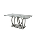 Lalonte Dining table A160/Stainless/Clear Glass
