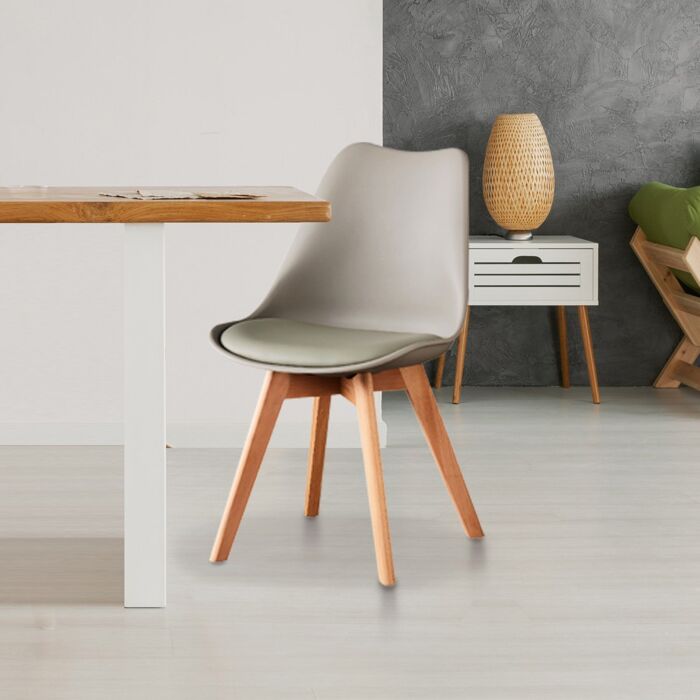 Lifely Dining Chair/Beech Grey/SL Grey