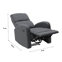Zixar Recliner 1 Seater - Grey Fabric - 1RE