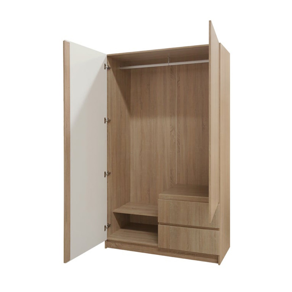 Looms Kyoto Wardrobe -WO120/Solid Oak/White