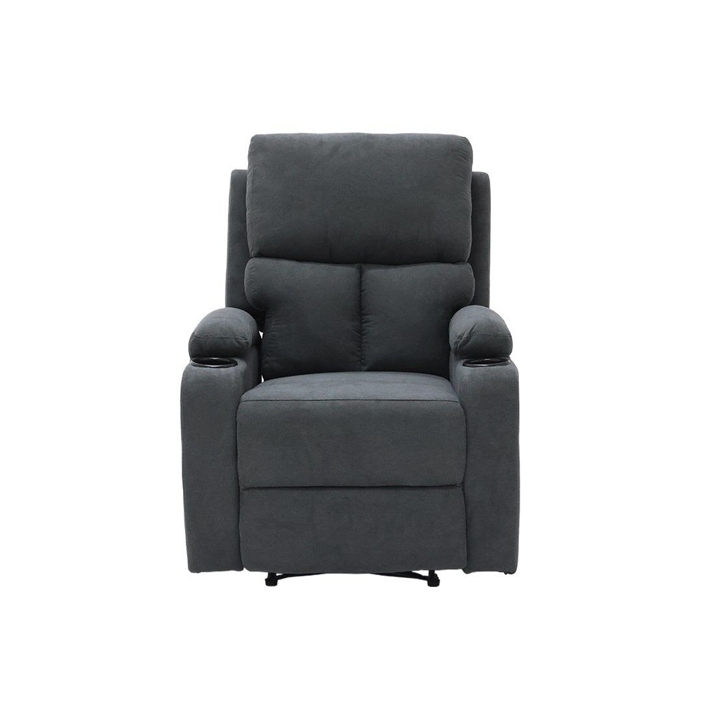 Darleen Sofa Recliner - Dark Grey Fabric/1RE