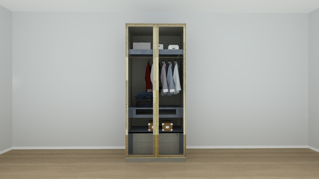 Wardrobe Plus -I@H_250000251:DA-MN/IVO/TW/Grey,Door:MN/CLEAR GLASS