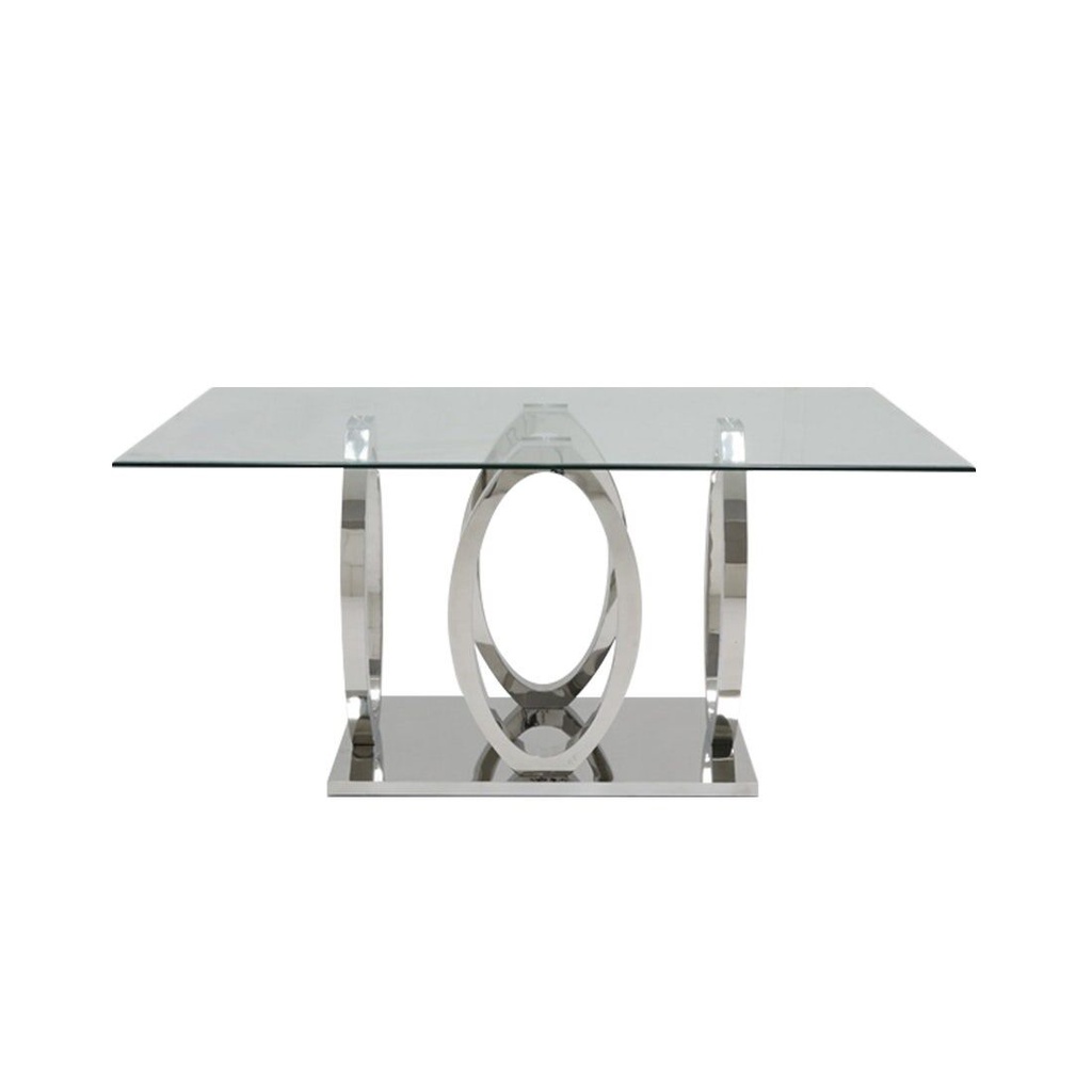 Lalonte Dining table A160/Stainless/Clear Glass
