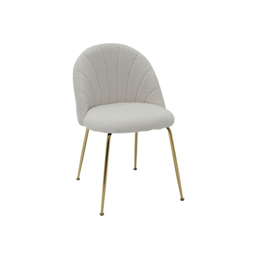 [19211370] Tesla-B Dining Chair-Gold Steel/Cream/White