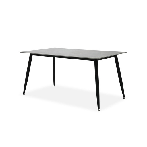 [19225336] Marter-A150 Dining Table Black/Grey Stone