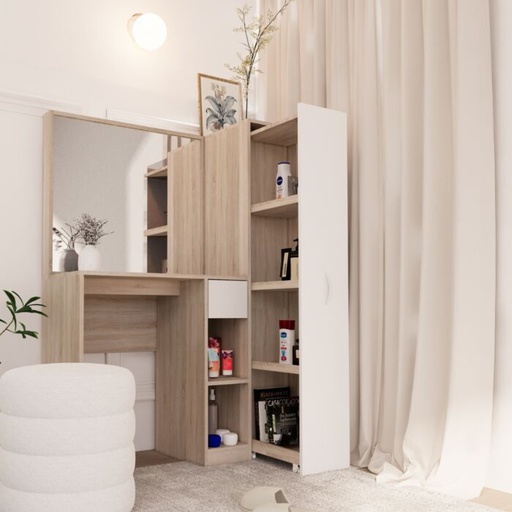 [19248774] Philana Dressing Table DT100/Solid Oak/White