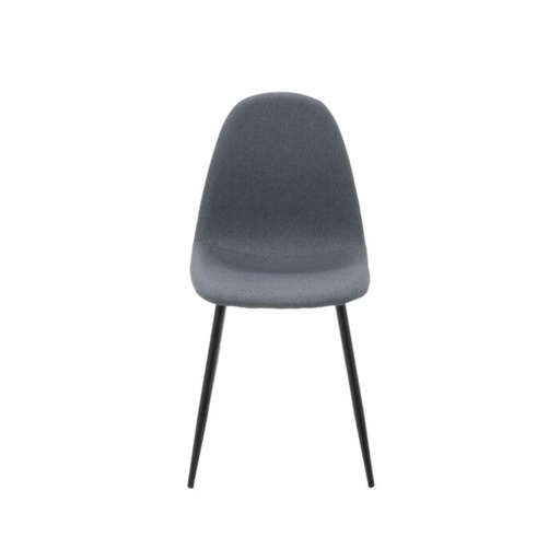 [19224743] Jobeth Dining Chair/Black Steel/Grey-Blue Fabric