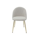 Tesla-B Dining Chair-Gold Steel/Cream/White