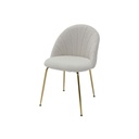 Tesla-B Dining Chair-Gold Steel/Cream/White