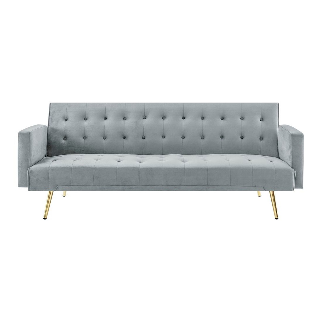 Miile Sofa Bed -Gold Steel/ Gray Velvet