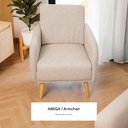 Amiga Arm Chair - Birch Natural Wood - Light Gray