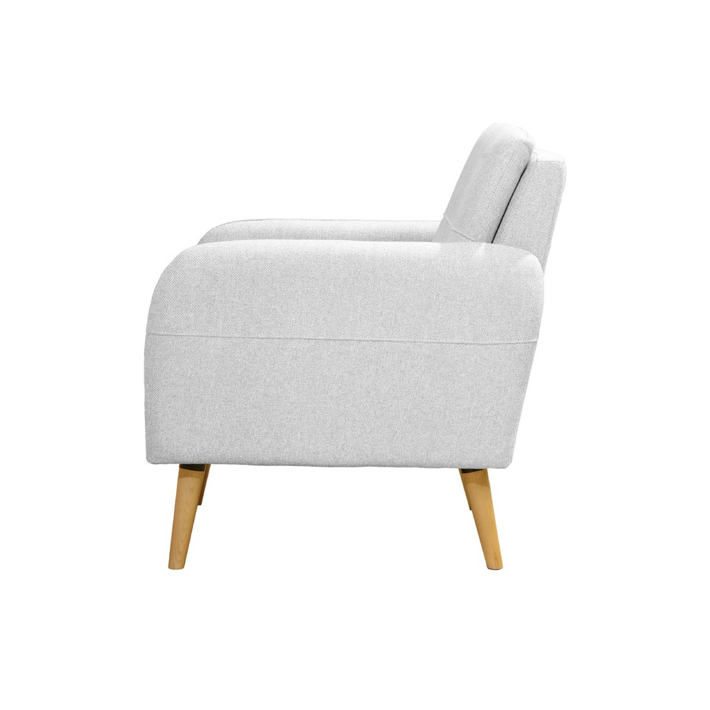 Amiga Arm Chair - Birch Natural Wood - Light Gray