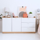 Molly Low Cabinet - C140cm - Lindberg Oak/White