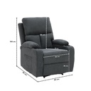 Darleen Sofa Recliner - Dark Grey Fabric/1RE