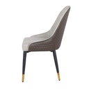 Yinla Dining Chair-Black Steel/Brown Grey Fabric
