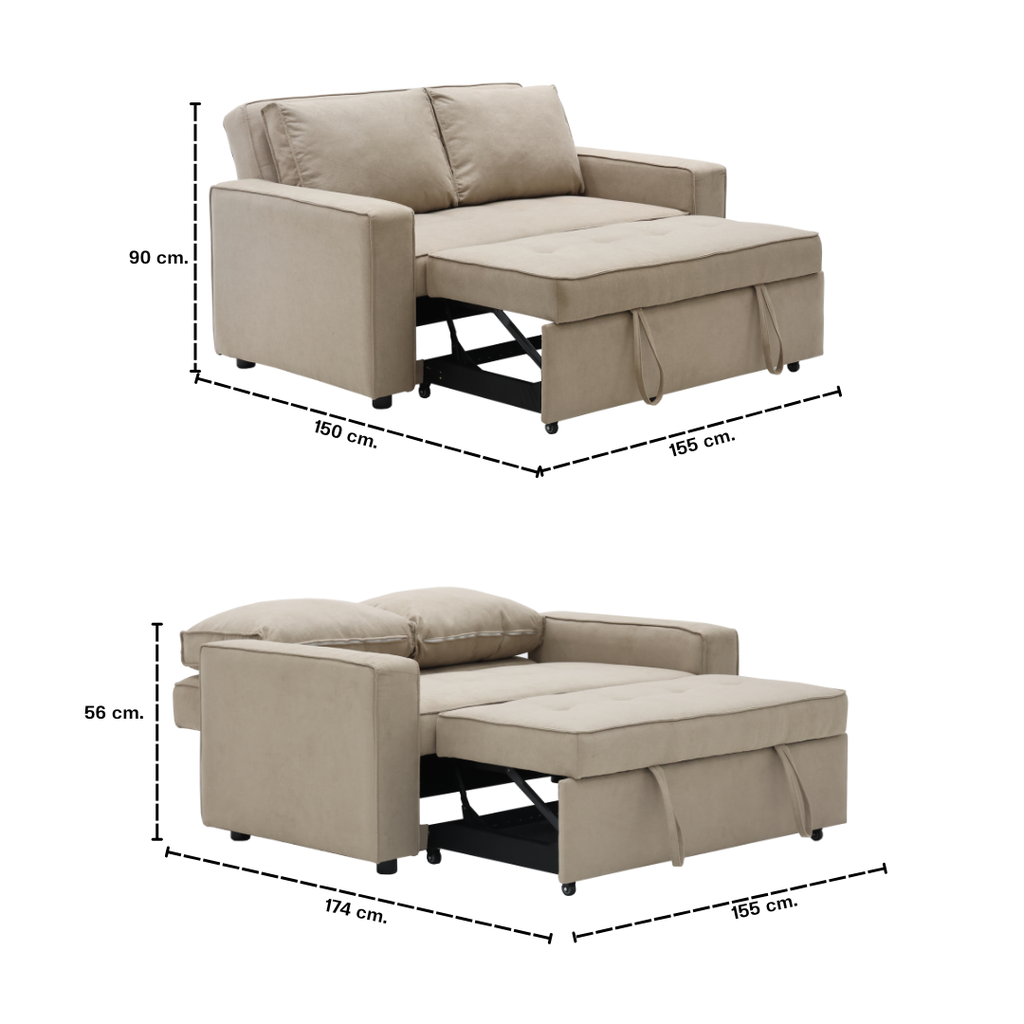 Razino Sofa Bed-Light Brown