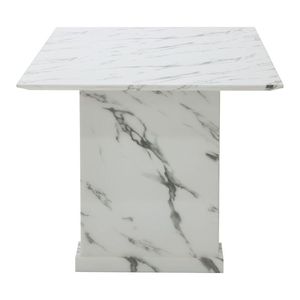 Basha Dining Table 160cm White Stone Pattern